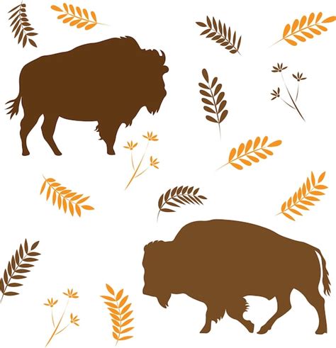 Premium Vector Bison Silhouette Vector Illustration