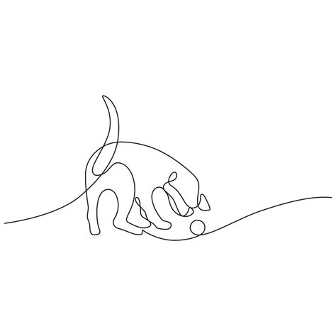 Dog playing with a ball 19902874 Vector Art at Vecteezy