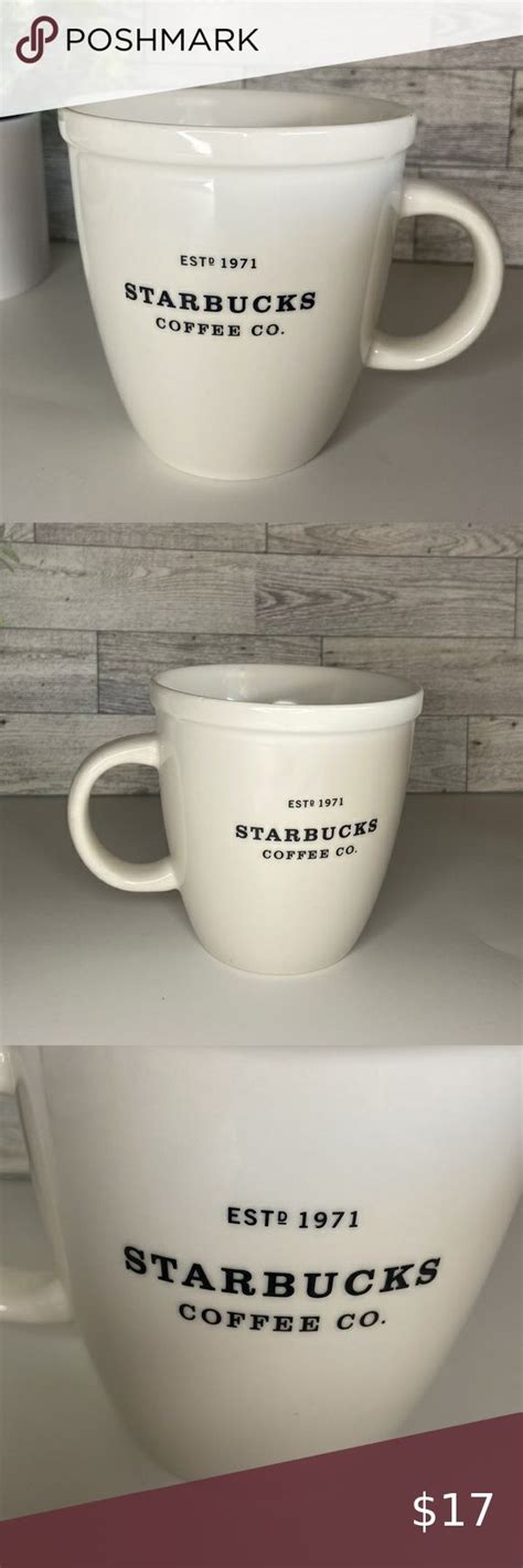 Starbucks Coffee Mug Cup Barista Abbey White Oz Black Graphics