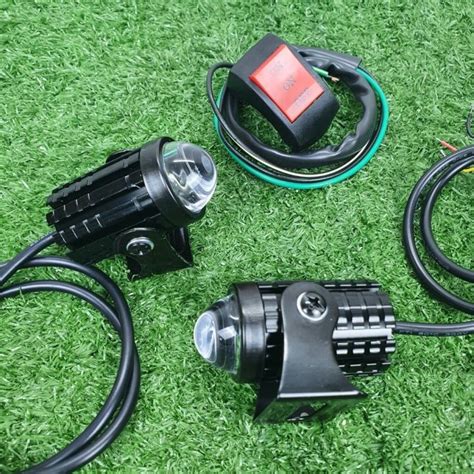 Motorcycle Mini Driving Light Headlight Universal Dual Color ATV