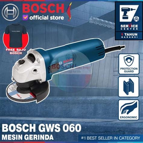 Promo Bosch Grinder GWS 060 670 Watt 4 Inch 100MM Mesin Gerinda Tangan