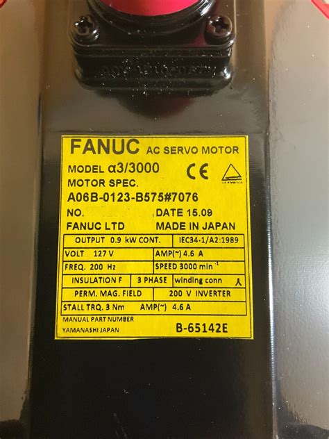 Fanuc A B B Ac Servo Motor A A Keyway Year