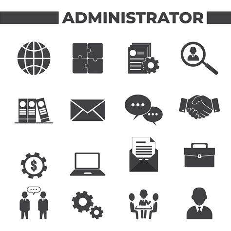 Set Of 16 Administrator Icons 1377081 Vector Art At Vecteezy