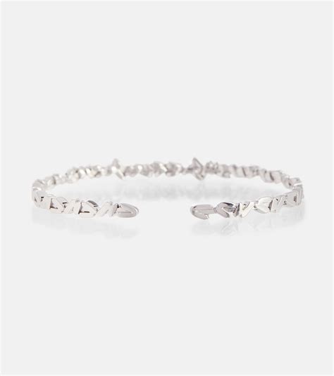 18kt White Gold Cuff Bracelet With White Diamonds In Gold Suzanne Kalan Mytheresa