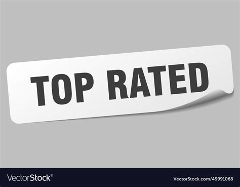 top rated sticker top rated label royalty  vector image