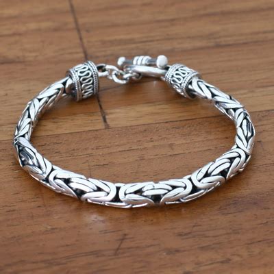 Men S Sterling Silver Bracelet Silver Dragon NOVICA