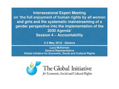 Intersessional Expert Meeting On ‘the Full Enjoyment Of Human Rights By