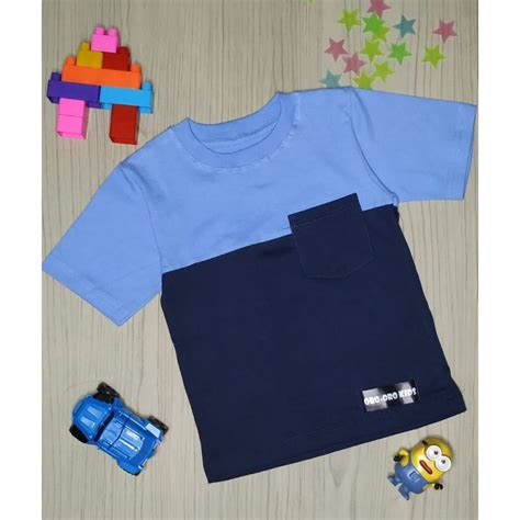 Jual Kaos anak/Baju anak Kombinasi 2 warna murah berkualitas | Shopee
