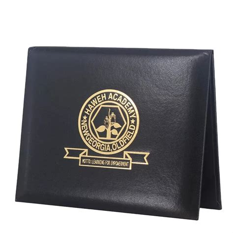 Custom Graduation Certificate Holder Folder Pu Leather Diploma Cover