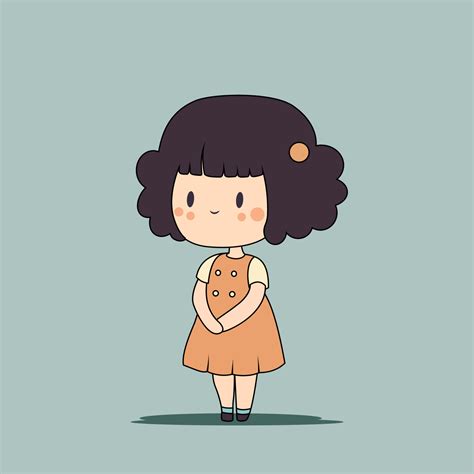 Cute Girl Cartoon Character Vector Icon Illustration Icon Concept