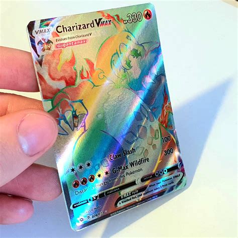 Charizard Vmax Rainbow Holographic Custom Made Pokemon Etsy