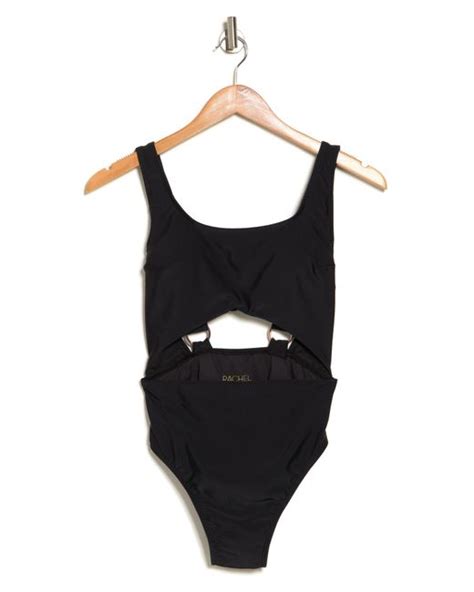 Rachel Rachel Roy Solid Cutout High Leg One Piece Swimsuit In Black Lyst