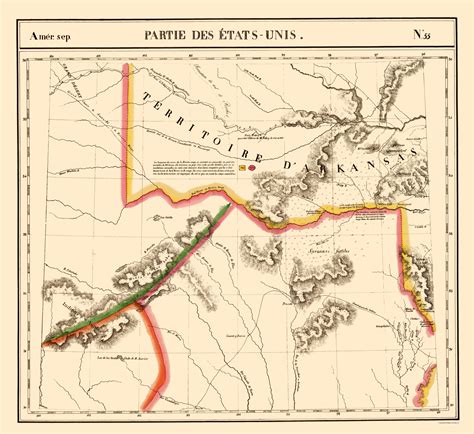 Old State Map - Texas, Arkansas Territory - Vandermaelen 1827 - 23 x 25