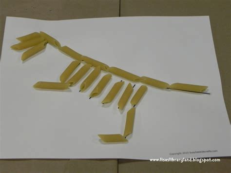 Dino Pasta Skeleton Art Dinosaur Activities Preschool Dinosaur