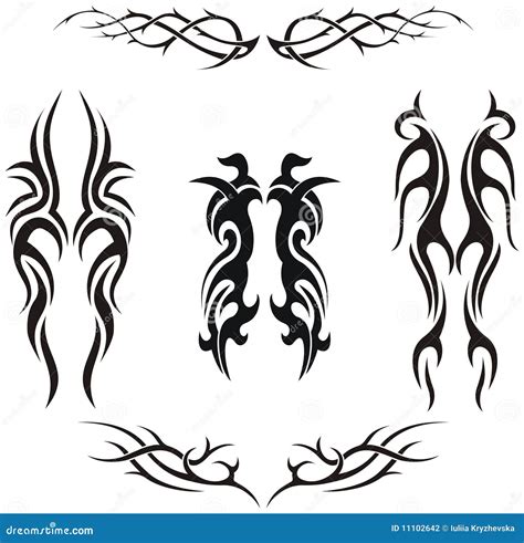 Set Of Vector Tribal Tattoos Stock Vector Illustration Of Collection