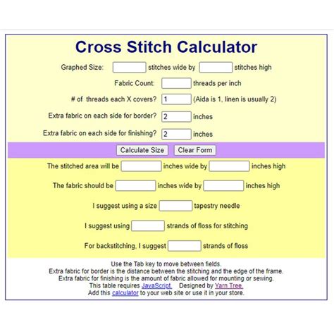 Yarn Tree's Cross Stitch Calculator: Answering Your Stitching Questions