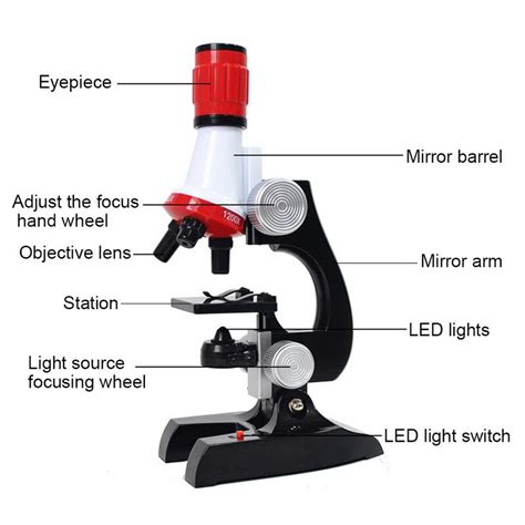 Kit De Microscopio Led De Laboratorio 100x 400x 12 Grandado