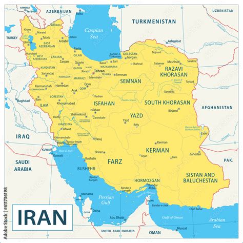 iran map highly detailed vector illustration stock vector adobe stock