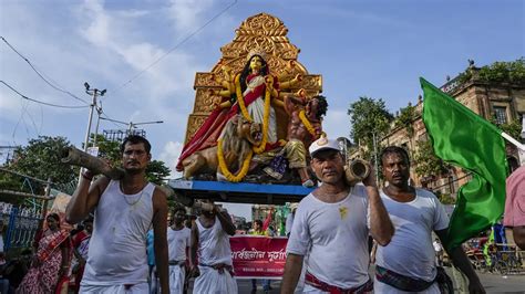 In Pictures Celebration In The Air Of Kolkata As Durga Puja Finds