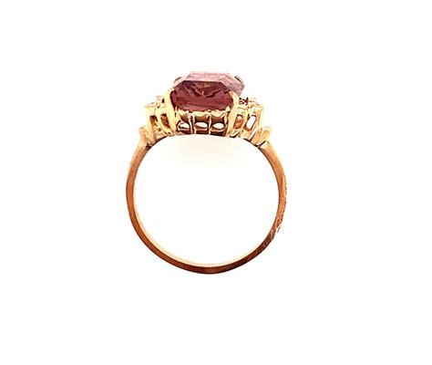 Amethyst Ring Nos Vintage 290ct Rectangular Cut 1950s Retro Antique