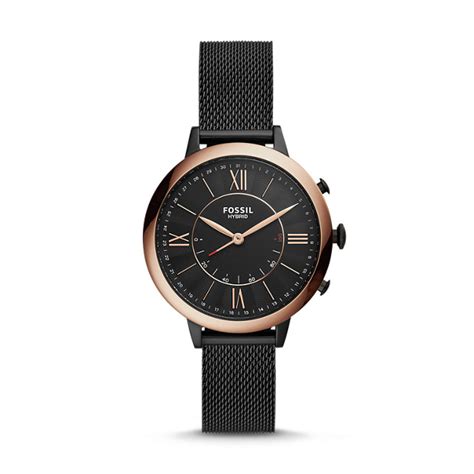 Hybrid Smartwatch Jacqueline Black Stainless Steel Fossil