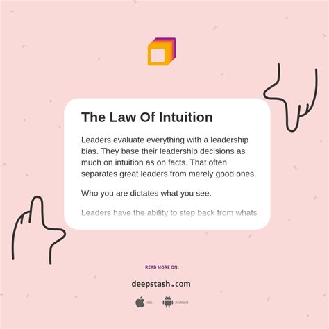 The Law Of Intuition Deepstash