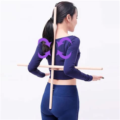shoulder  adjustable therapy posture corrector wooden stick yoga