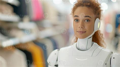 Humanoid Robot In Modern Clothing Store AI And Robotics In Retail