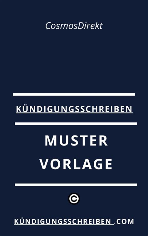 Kündigung CosmosDirekt Vorlage und Muster