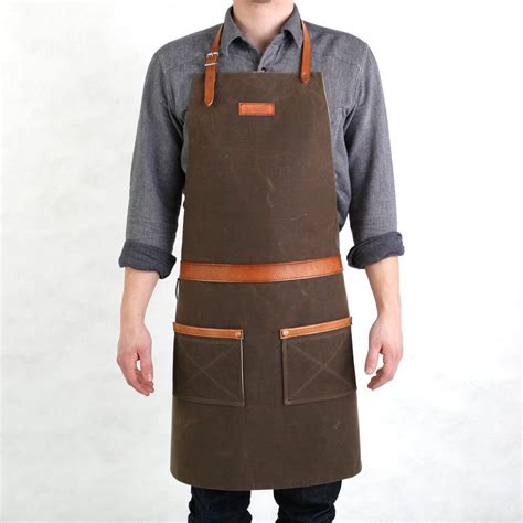 Rugged Apron Waxed Canvas Dark Oak In 2021 Aprons For Men