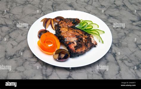 Jerk Chicken Jamaican And West Indian Food Stock Photo Alamy