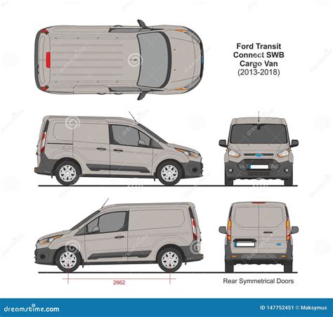 Ford Transit Custom Delivery Van L H Cartoon Vector