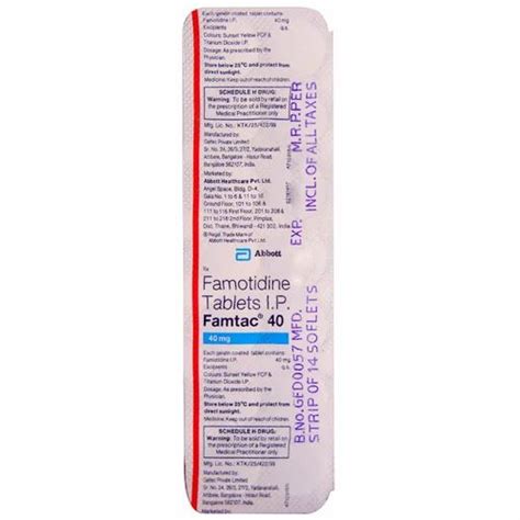 Famotidine 40 Mg Tablet At Rs 120 Strip In Nagpur Id 2850328441891