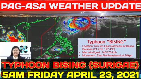 Pag Asa Weather Update Typhoon Bising Surigae Latest Update As Of 5