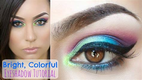 Bright Colorful Eyeshadow Tutorial Youtube