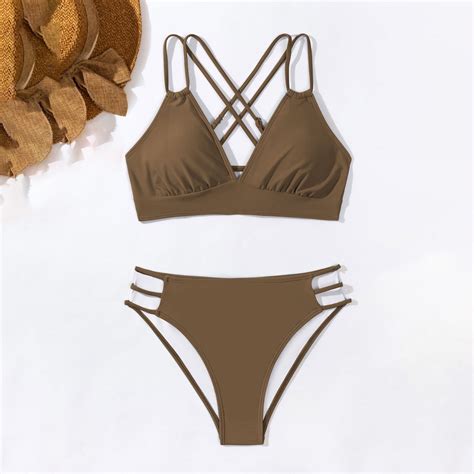 Fanxing Women S Cutout Bikini Sets Two Piece Swimsuit Slimming