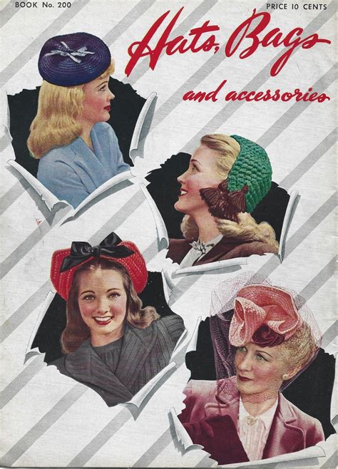 Vintage Patterns hats, Bags and Accessories 1943 Book No. 200 PDF ...