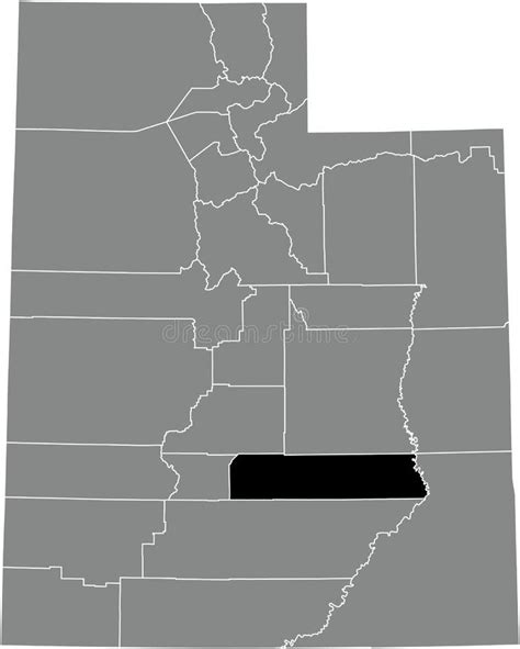 Location Map of the Wayne County of Utah, USA Stock Vector ...