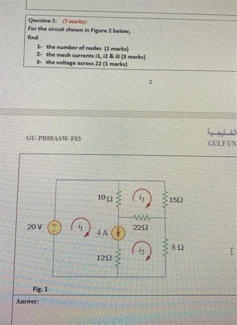 Solved Question 2 5 Marks For The Circuit Shown In