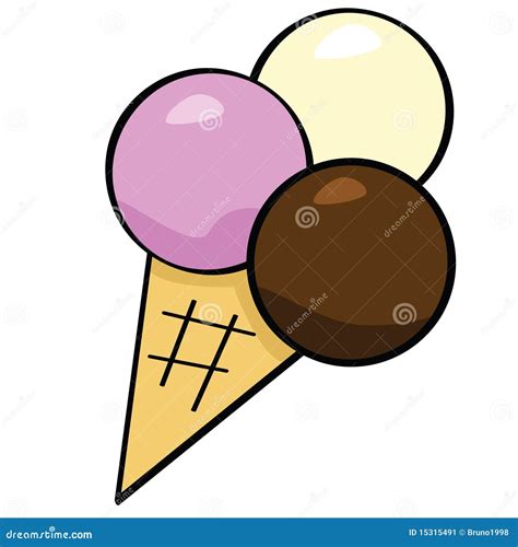 Gelado Dos Desenhos Animados Ilustração do Vetor Ilustração de cone