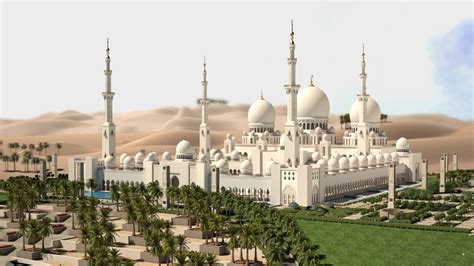 Abu Dhabi Sheikh Zayed Mosque 3D Animation HD YouTube