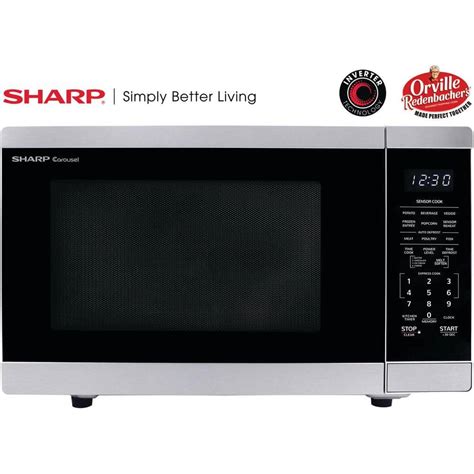 Sharp 20 40 In Width 1 4 Cu Ft Stainless Steel Orville Redenbacher S Certification 1100 Watt