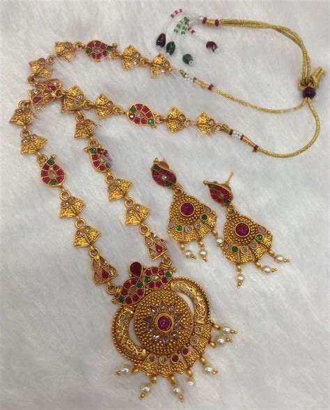 Sapna Fx Matt Brass Long Jewellery Set At Rs Piece In Mumbai Id