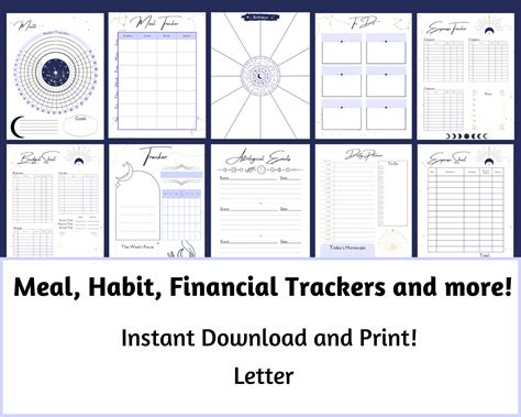 Astrology Themed Printable Planner Template, Annual Manifestation ...