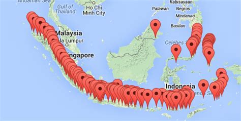 Active Volcanoes Indonesia Map