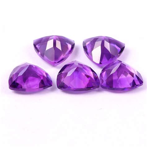 Aaa Amethyst Trillion Cut Faceted Natural Etsy Uk