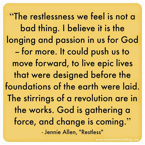 Revolutionaries: "Restless" by Jennie Allen: 4 Quotes That Helped My Heart