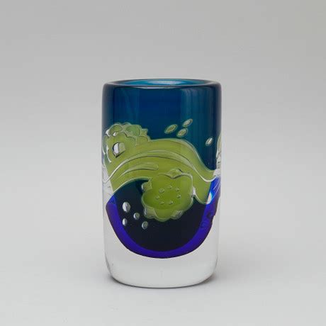 Olle Alberius Vase Glas Ariel Orrefors Unterzeichnet Glasobjekte