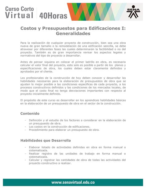 Costos Presupuestos I Generalidades Costos Y Presupuestos Para