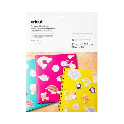 Papel Etiqueta Imprimible Blanco Tamaño Carta 8pz Cricut 2010355